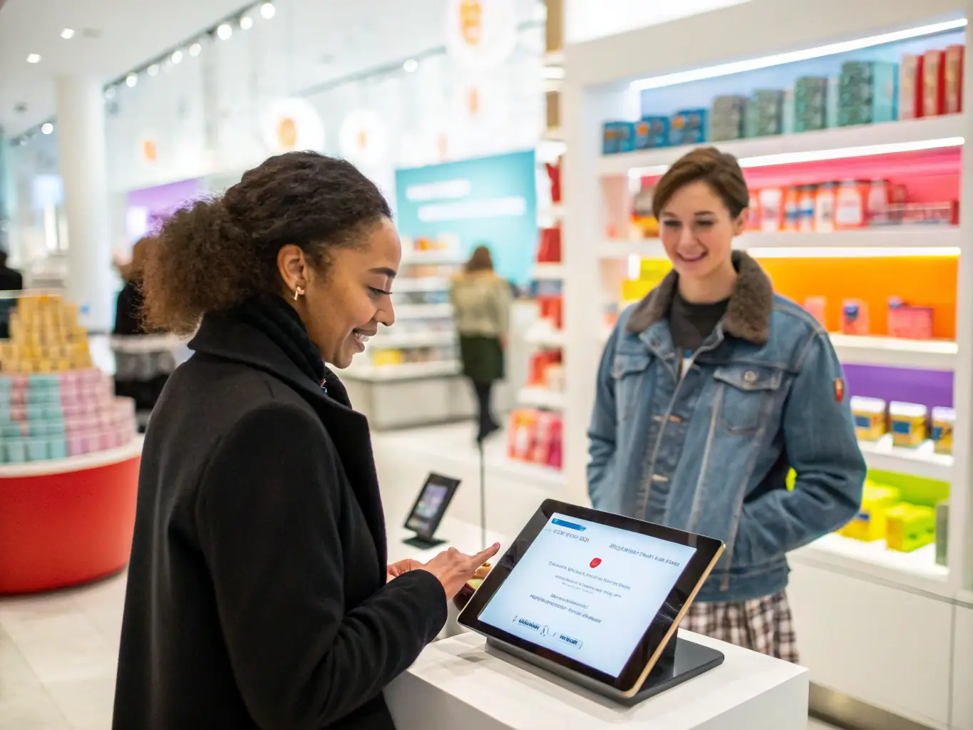 A merchant using an AI-powered CRM system to manage customer relationships and personalize marketing efforts.